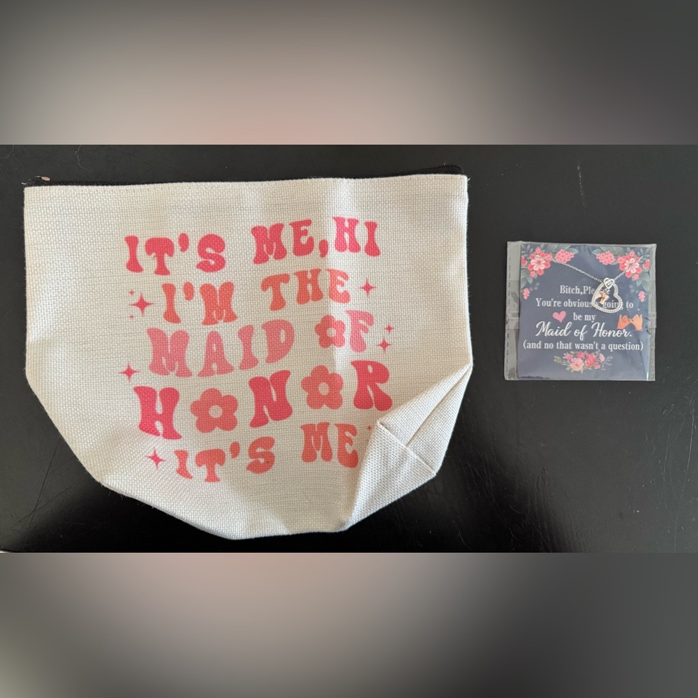Maid of Honor Pouch & Necklace NWOT